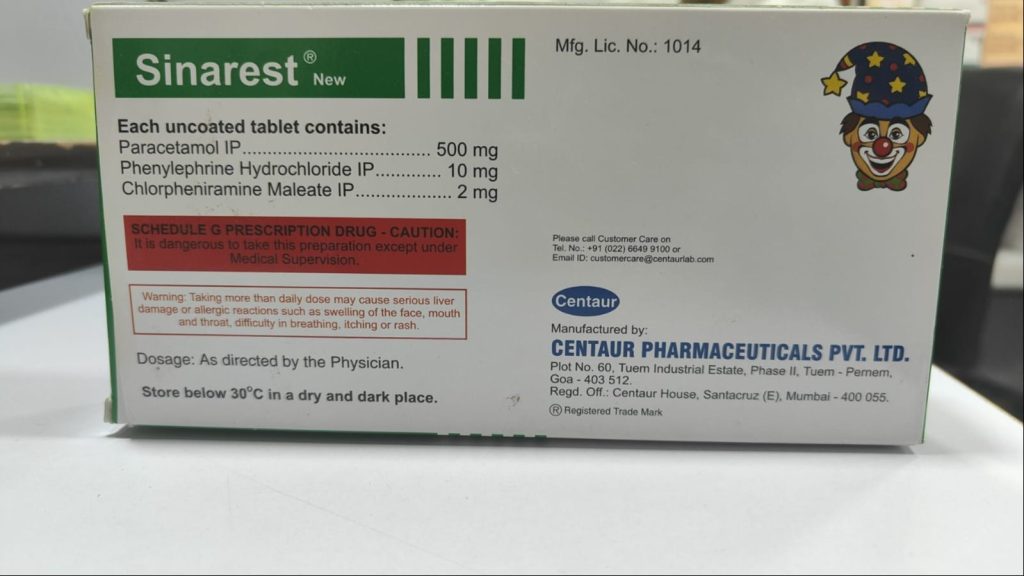 Sinarest Tablet Uses